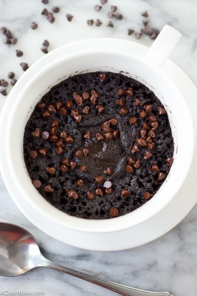 This super paleo fudgy mug cake is for all you chocolate lovers out there! It's hard to believe it's secretly HEALTHY! (#glutenfree #grainfree #paleo #vegan #lowcarb)