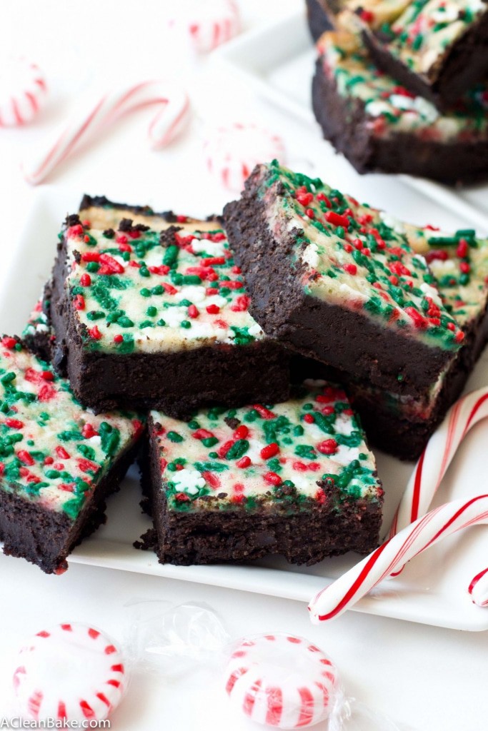 These gluten free and paleo-friendly peppermint brownies are dense and fudgy, super chocolatey and totally decadent! 