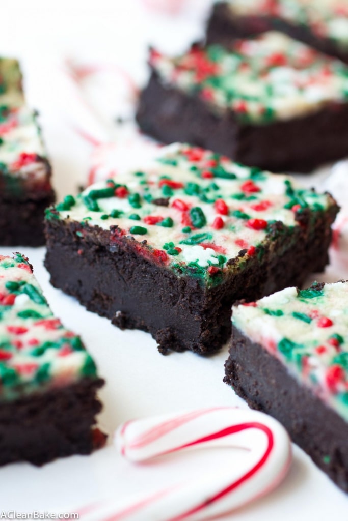 These gluten free and paleo-friendly peppermint brownies are dense and fudgy, super chocolatey and totally decadent! 