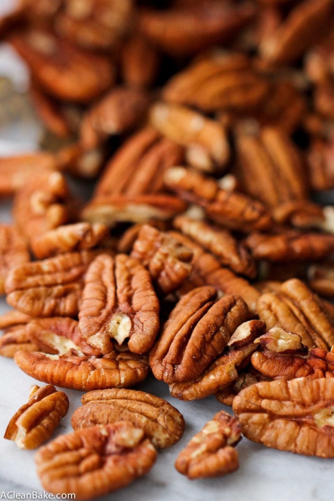 Grain free, gluten free and naturally sweetened mini pecan pies that come together after a quick spin in the food processor!