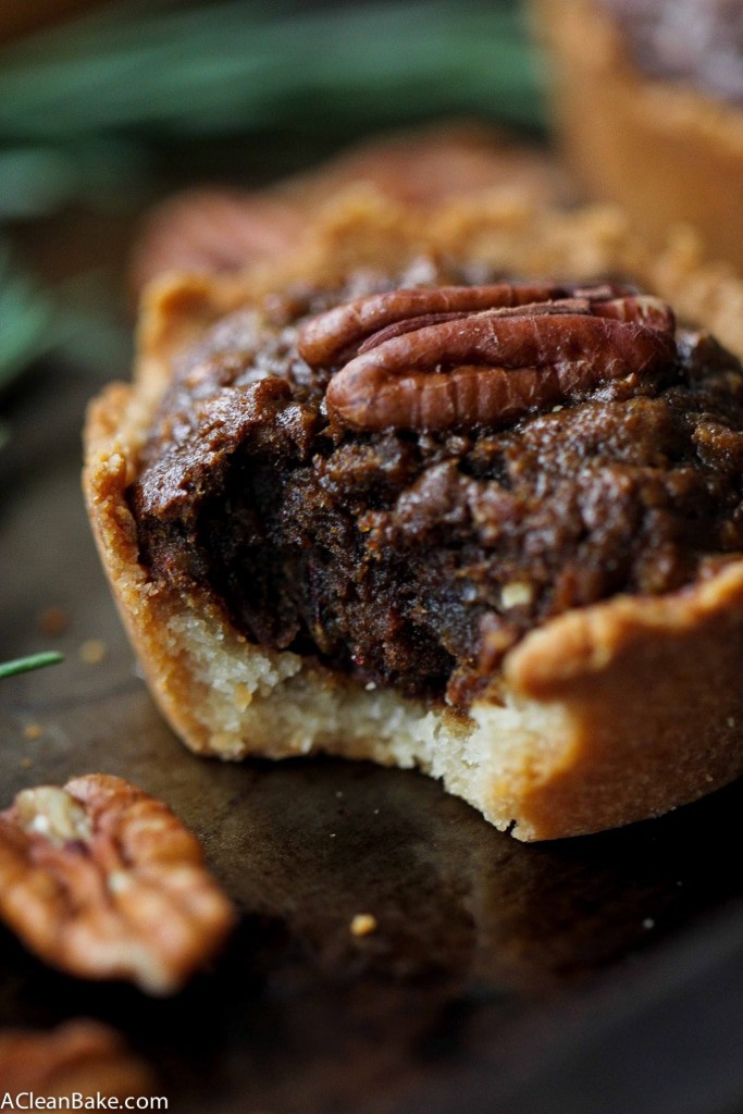 Grain free, gluten free and naturally sweetened mini pecan pies that come together after a quick spin in the food processor!