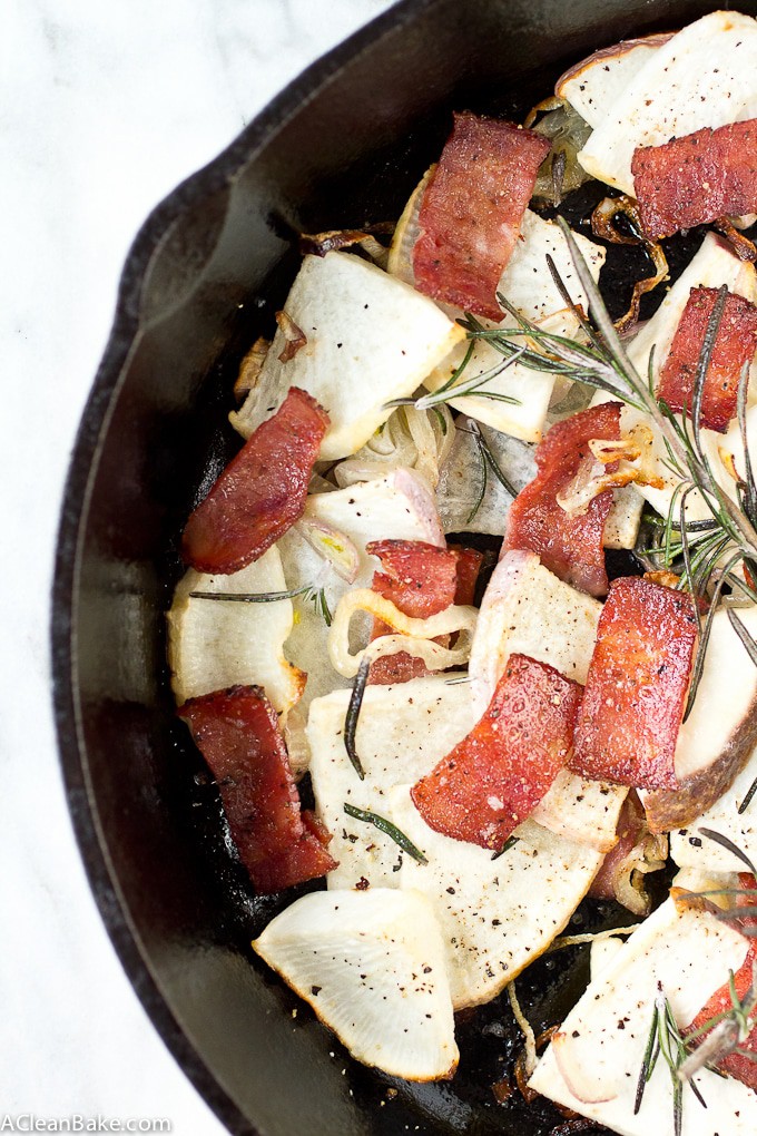 Maple Roasted Turnips with Bacon and Crispy Shallots