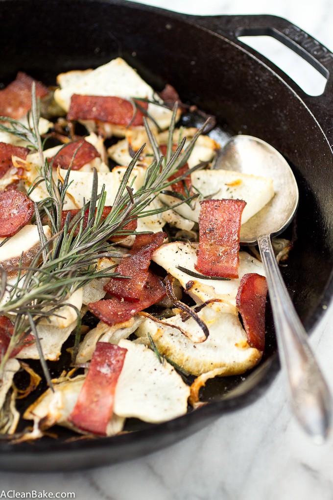 Maple Roasted Turnips with Bacon and Crispy Shallots