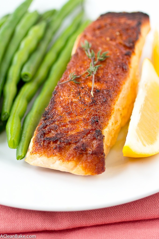 How to Pan Sear Salmon: This easy trick will put homemade seared salmon on your weeknight dinner rotation! #glutenfree #glutenfreedinner #glutenfreedinnerrecipe #paleo #paleodinner #Paleodinnerrecipe #whole30 #whole30dinner #whole30dinnerrecipe #lowcarb #lowcarbdinner #glutenfreedinner #paleodinner #healthy #easydinner #simpledinner