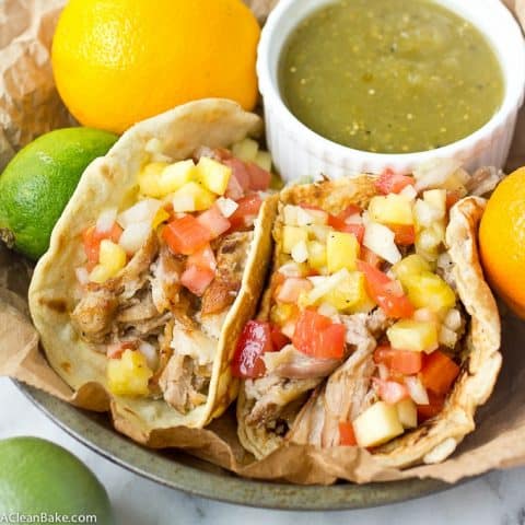 Moist and succulent carnitas that you can make in the crockpot! (gluten free, low carb and paleo friendly)