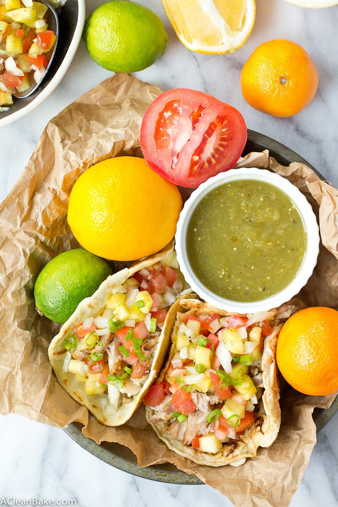 Crockpot Carnitas with Pineapple Salsa (Gluten Free and Paleo)