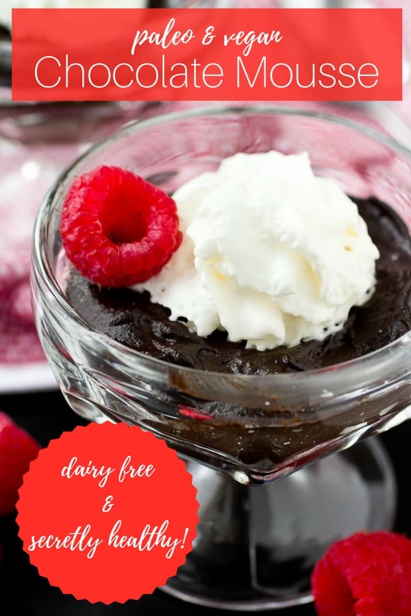 Dairy Free Chocolate Mousse #glutenfreedessert #vegandessert #paleodessert #dairyfree #glutenfreerecipe #dairyfreerecipe #veganrecipe #paleorecipe #paleodessert #lowcarb #keto #chocolate #easyrecipe #simpledessert #valentinesday