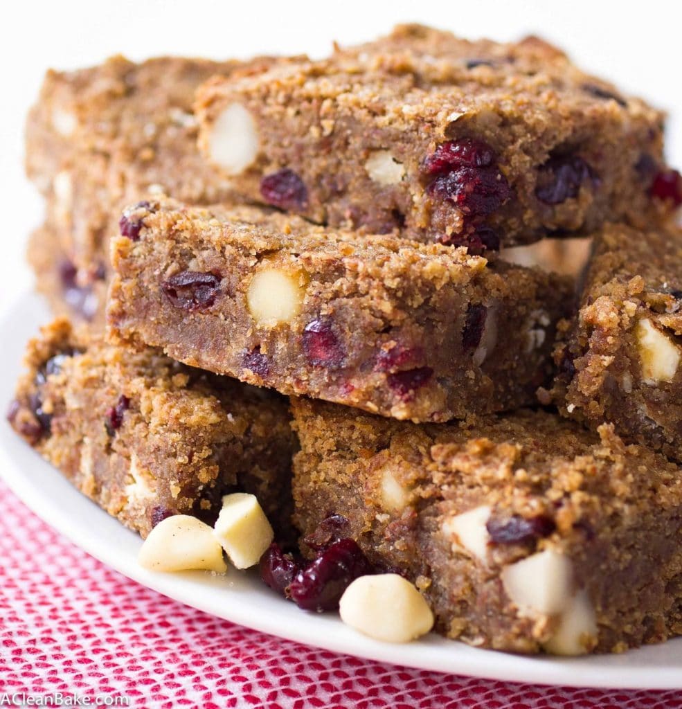 Cranberry White Chocolate Macadamia Nut Blondies (Gluten Free And Paleo ...