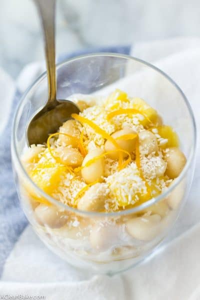 This tropical parfait is a gluten free and naturally sweetened hearty breakfast or snack that you'll love! (paleo and vegan adaptable)