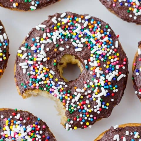 Paleo Frosted Chocolate Doughnuts (gluten free, grain free, naturally sweetened and low carb)