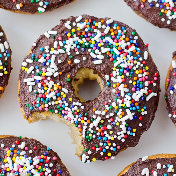 chocolate glazed donut with sprinkles