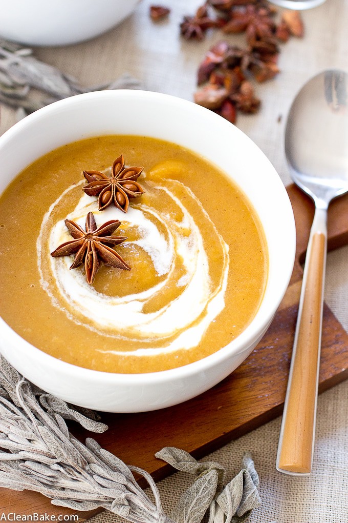 Creamy Dairy Free and Paleo Pumpkin Sage Soup