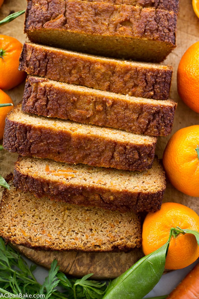 Carrot Orange Bread (gluten free, grain free, lower carb and naturally sweetened)