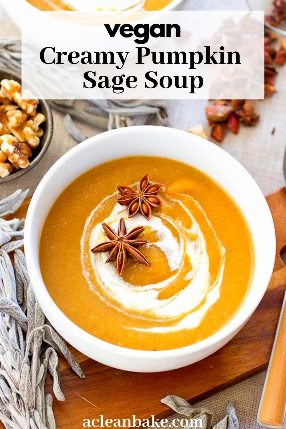 Dairy Free Creamy Pumpkin Sage Soup A Clean Bake