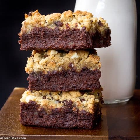 Paleo Brookies - Brownie/Cookie Hybrid Bars (gluten free, grain free, lower carb, naturally sweetened