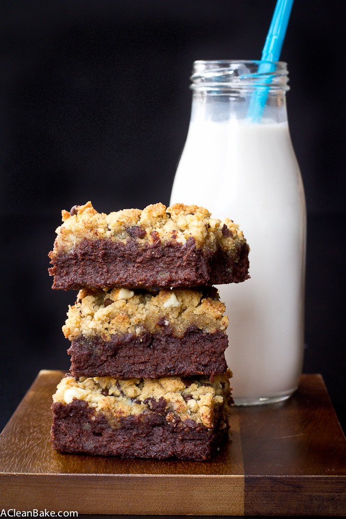 Paleo Brookies - Brownie/Cookie Hybrid Bars (gluten free, grain free, lower carb, naturally sweetened