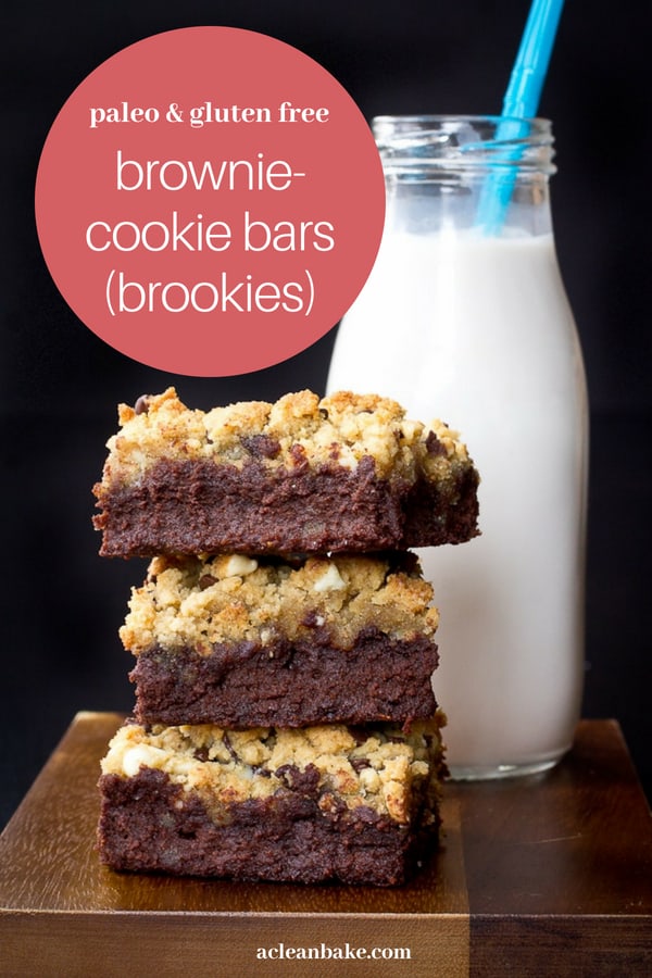 Paleo Brookies aka Brownie-Cookie Bars #glutenfree #glutenfreedesserts #paleo #paleodesserts #healthyrecipes #healthydessert #healthydessertrecipes #healthydessertrecipe #paleodessertrecipes #glutenfreedessertrecipes #naturallysweetened