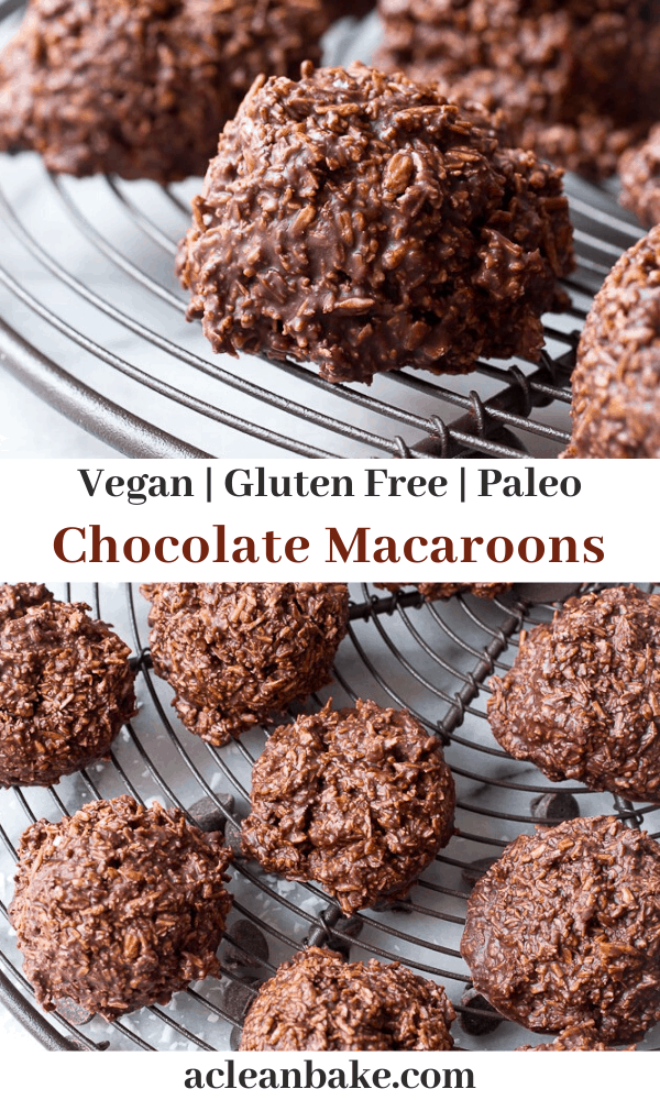 No-Bake Chocolate Macaroons (Gluten Free, Vegan, Paleo)