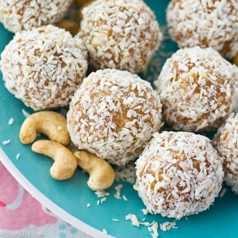 Coconut Cashew Energy Bites (Gluten free, paleo, vegan, raw)