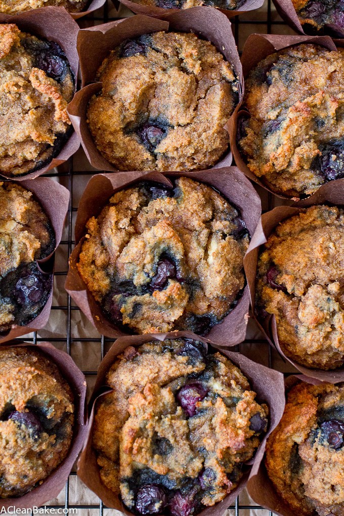 Paleo Banana Blueberry Muffins (gluten free, grain free, dairy free) 