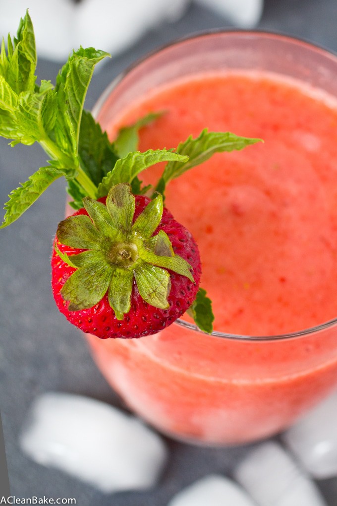 Frozen Strawberry Lemonade (gluten free, paleo, sugar free, vegan)