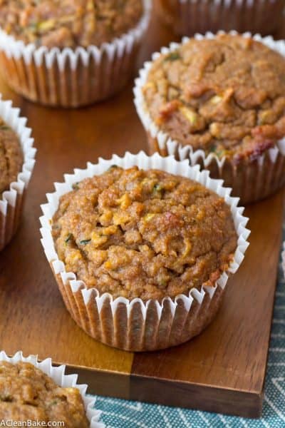 Zucchini Apple Banana Muffins (gluten free, naturally sweetened, paleo)