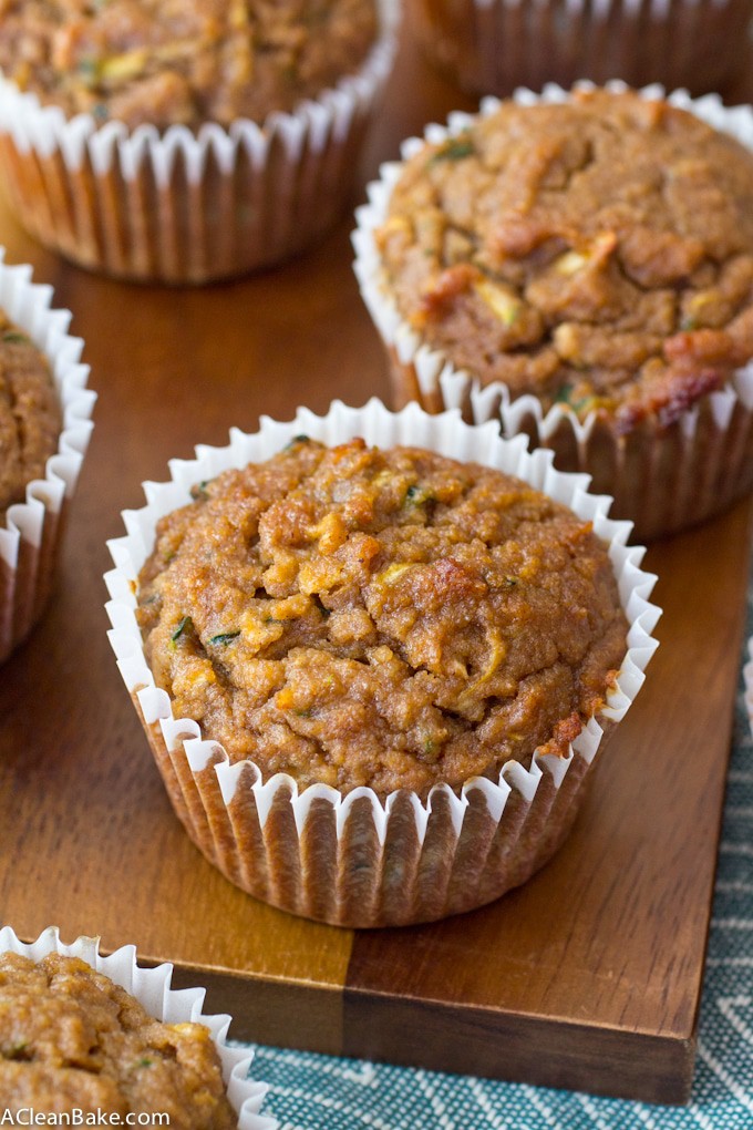 Grain Free and Naturally Sweetened Zucchini Apple Banana Muffins #BacktoSimple #HealthySnacking