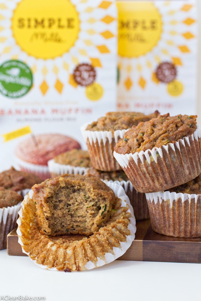 Grain Free and Naturally Sweetened Zucchini Apple Banana Muffins #BacktoSimple #HealthySnacking