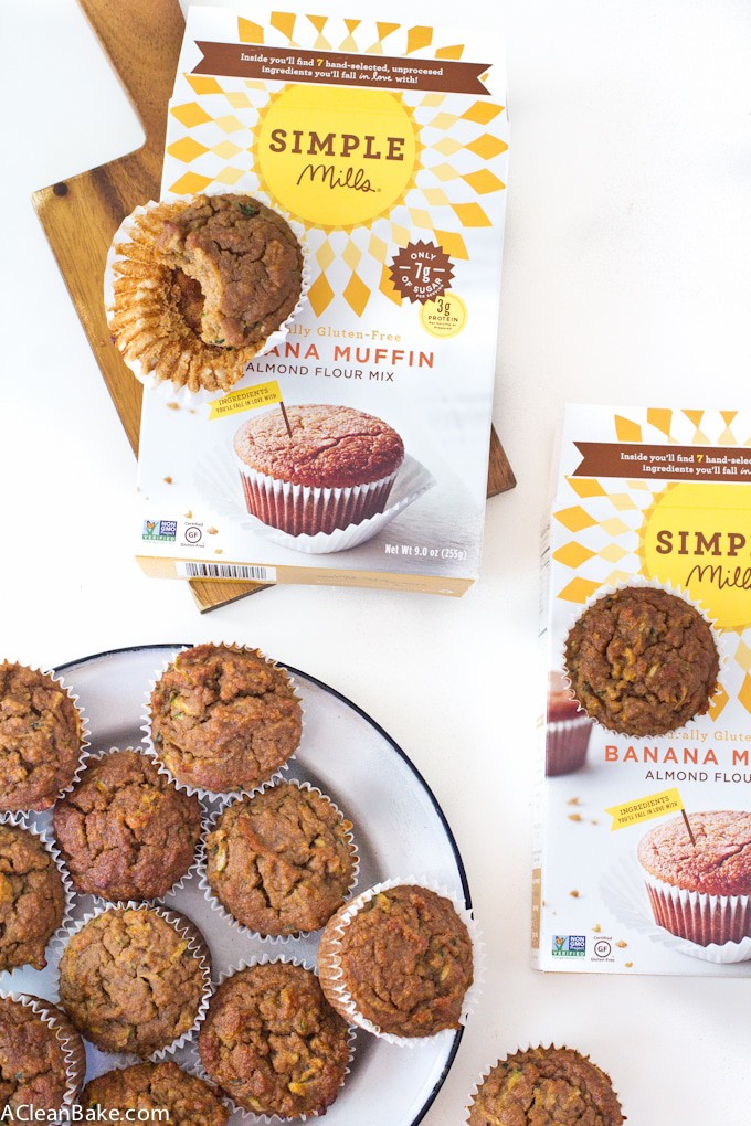 Grain Free and Naturally Sweetened Zucchini Apple Banana Muffins #BacktoSimple #HealthySnacking