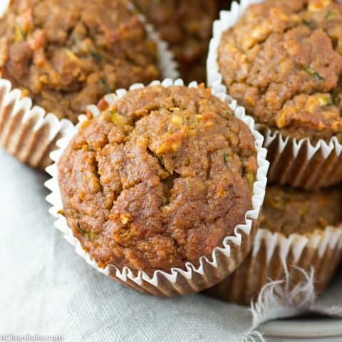 Grain Free and Naturally Sweetened Zucchini Apple Banana Muffins