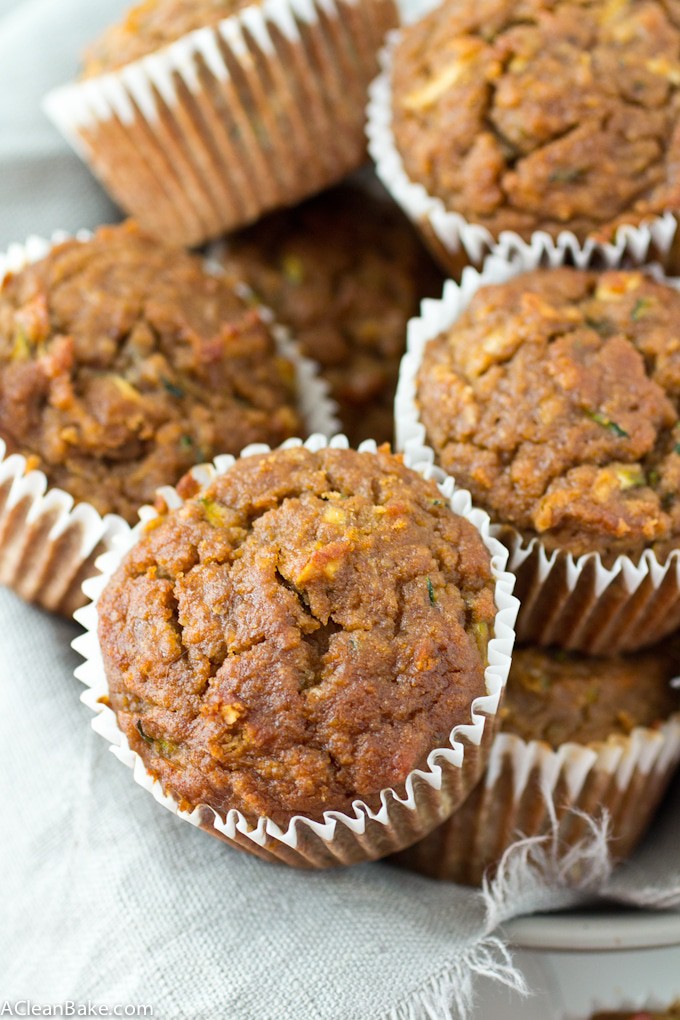 Grain Free and Naturally Sweetened Zucchini Apple Banana Muffins #BacktoSimple #HealthySnacking