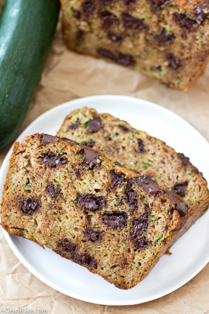 Chocolate Chunk Zucchini Bread (Gluten free, paleo, lower carb, dairy free)