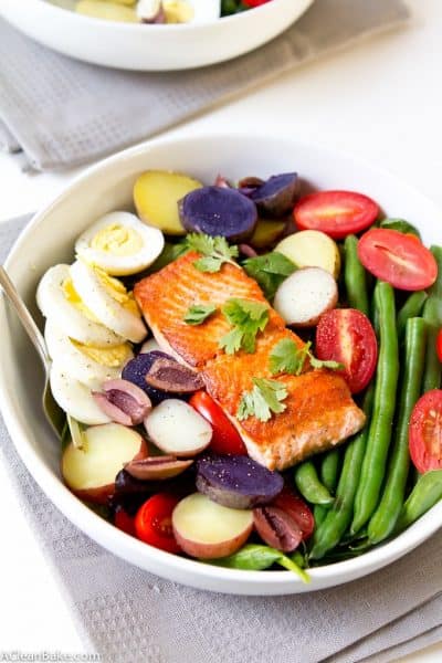 Salmon Nicoise Salad with Homemade Lemon Dijon Vinaigrette