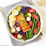 Salmon Salad Nicoise - Make all the components ahead of time for a quick and easy meal! (gluten free, grain free, and paleo friendly)