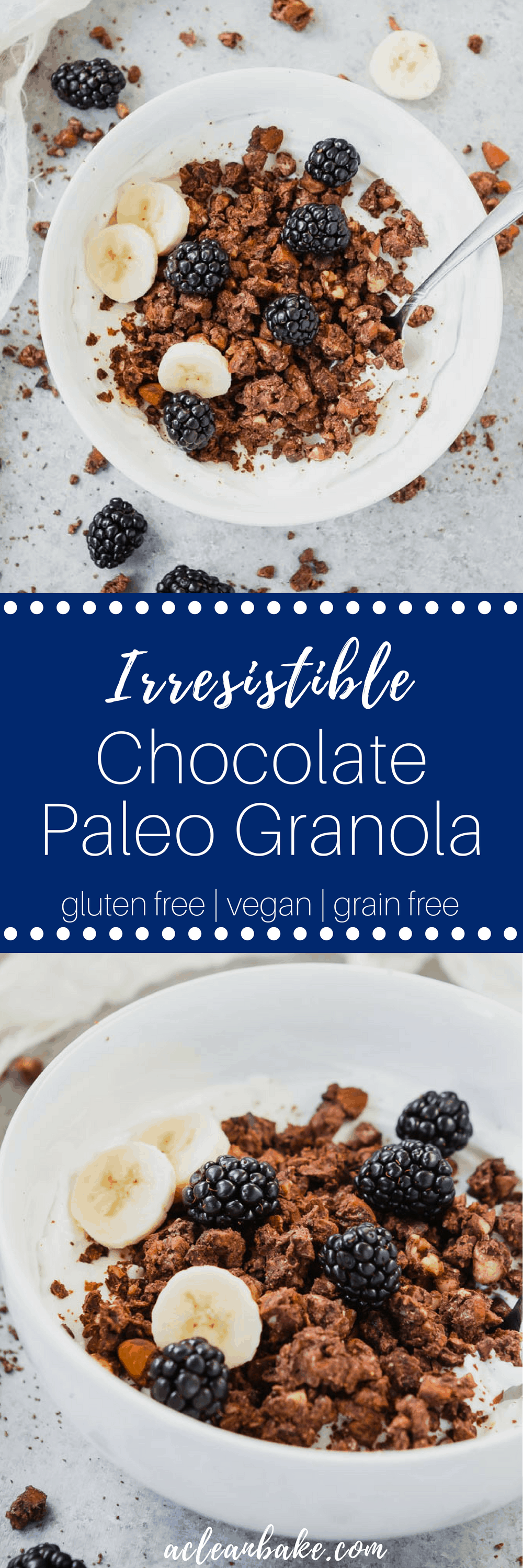 Chocolate Paleo Granola (Gluten Free & Dairy Free) | A Clean Bake