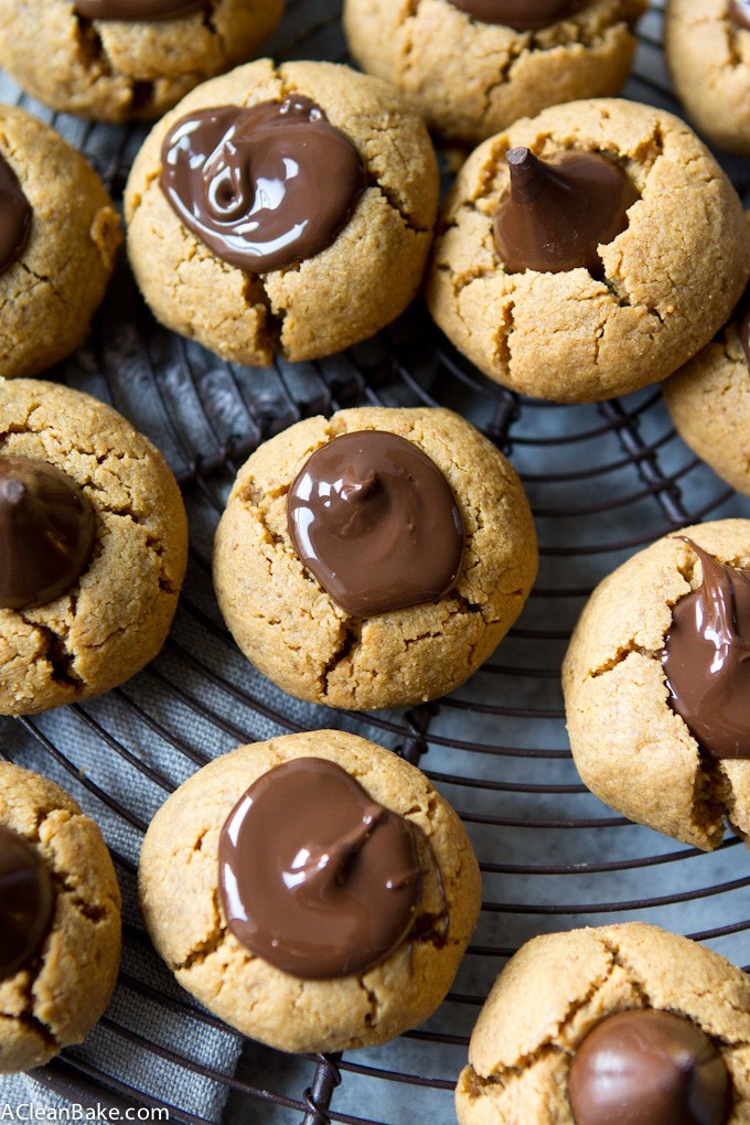 Flourless Peanut Butter Blossoms (Gluten free, dairy free)