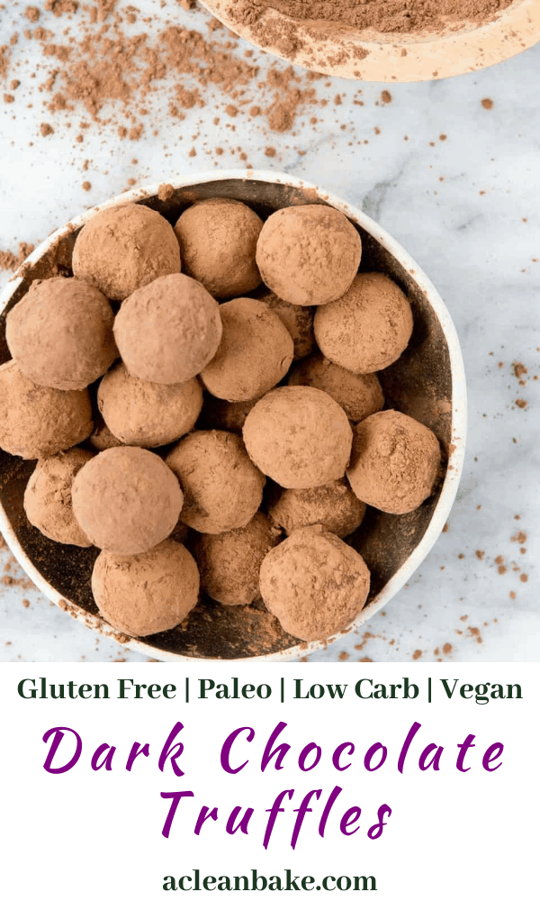 Dark Chocolate Truffles (Gluten free, paleo, dairy free, low carb)