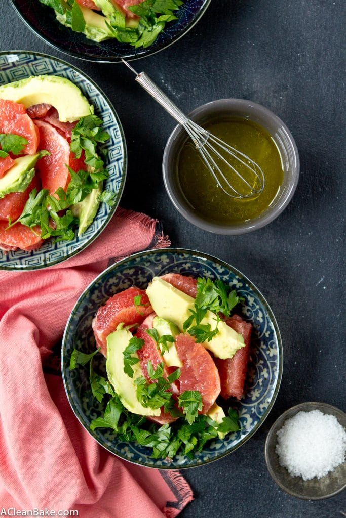 Grapefruit Avocado Salad (Gluten free, paleo, vegan)