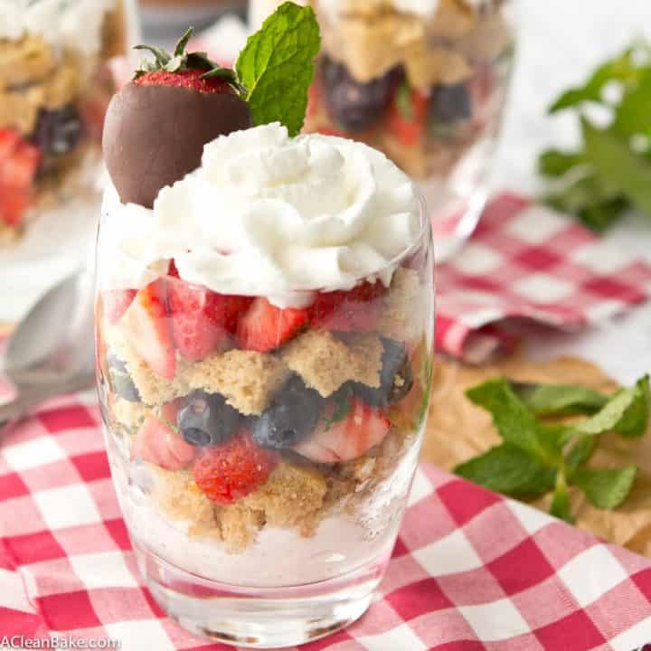 Mixed Berry Cake Trifles (Gluten Free, Paleo, Low Carb)