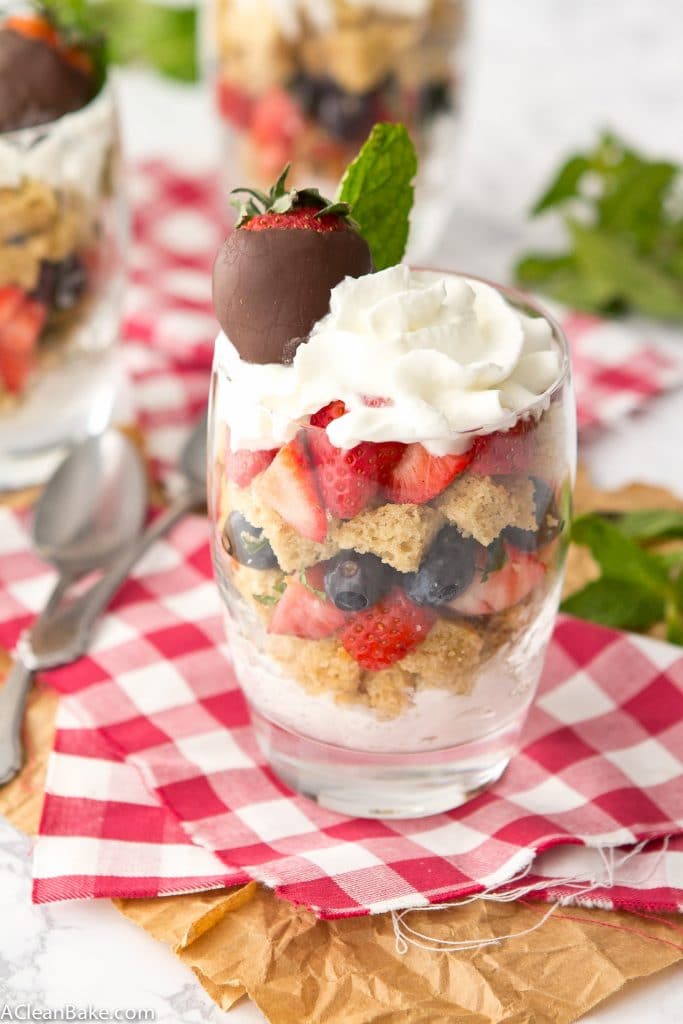 Mixed Berry Cake Trifles (Gluten Free, Paleo, Low Carb)