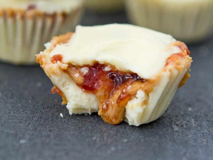 3 Ingredient White Chocolate Peanut Butter Jelly Cups