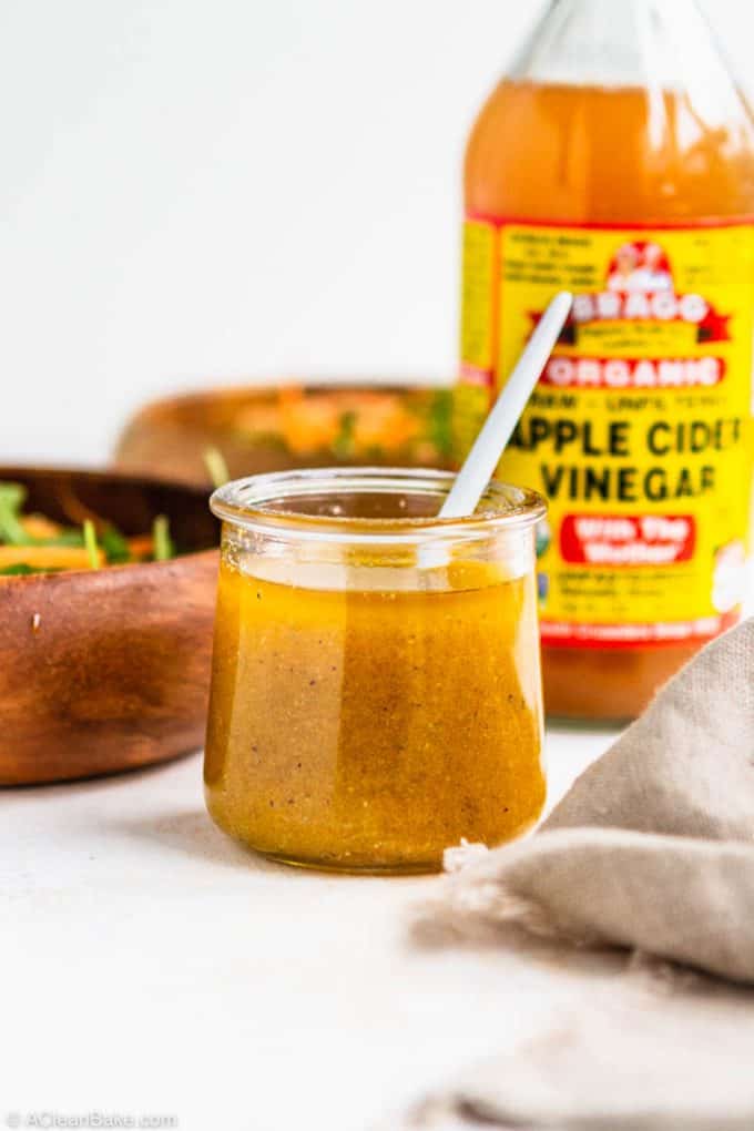 Apple Cider Vinegar Dressing (Apple Cider Vinaigrette) in a jar