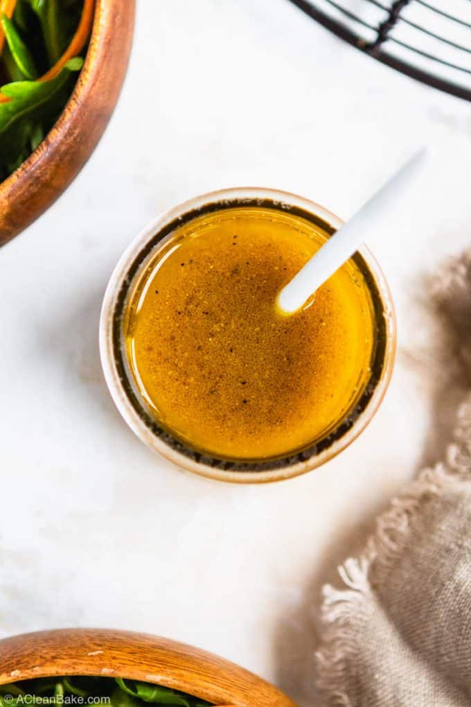 Apple Cider Vinegar Dressing (Apple Cider Vinaigrette) in a jar