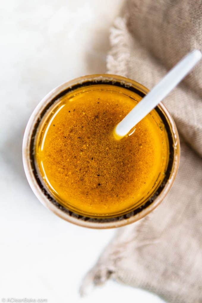 Apple Cider Vinegar Dressing (Apple Cider Vinaigrette) in a jar