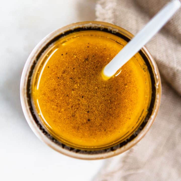 Apple Cider Vinegar Dressing (Apple Cider Vinaigrette) in a jar