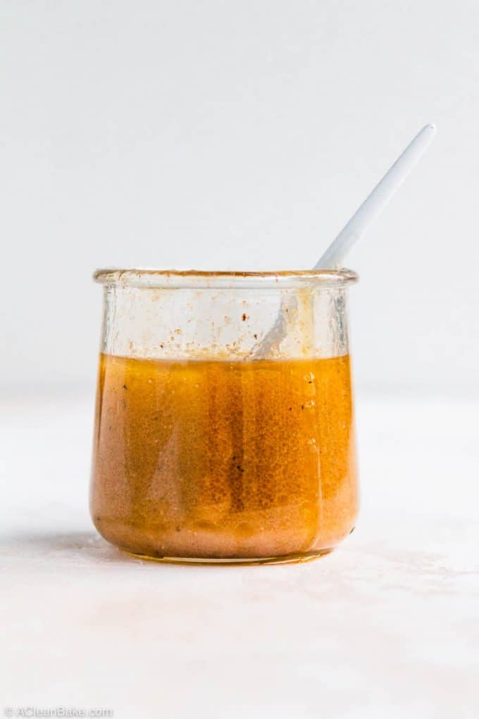 Apple Cider Vinegar Dressing (Apple Cider Vinaigrette) in a jar