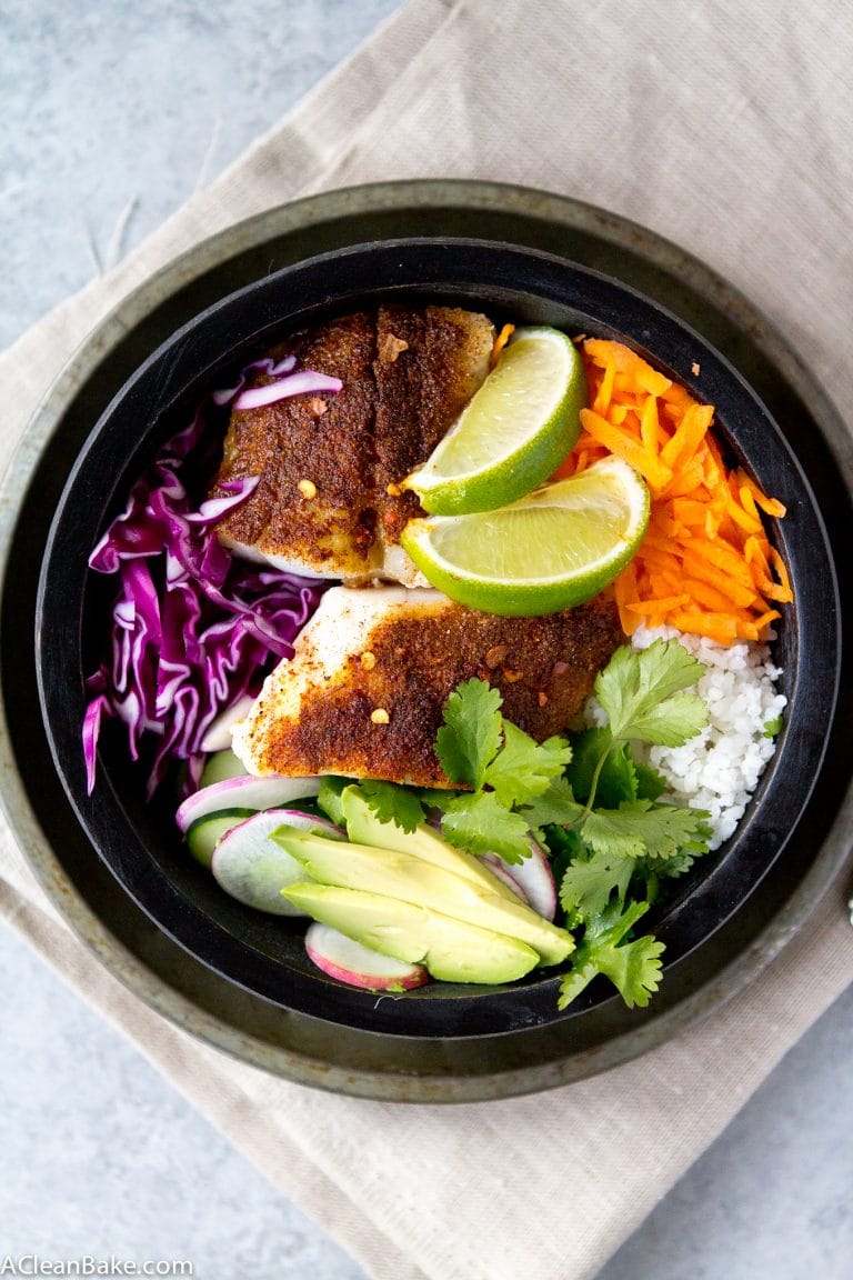 Fish Taco Bowls (Gluten Free, Paleo) | A Clean Bake