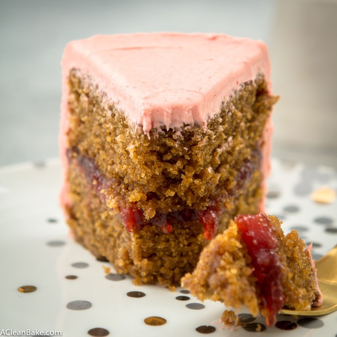 Paleo Vanilla Layer Cake With Strawberry Frosting A Clean Bake