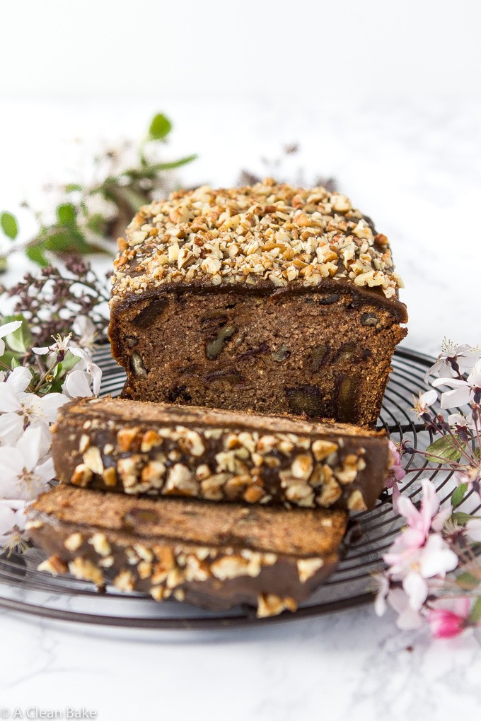 Pecan-Date-Banana-Bread-With-Caramel-Glaze-gluten-free-paleo