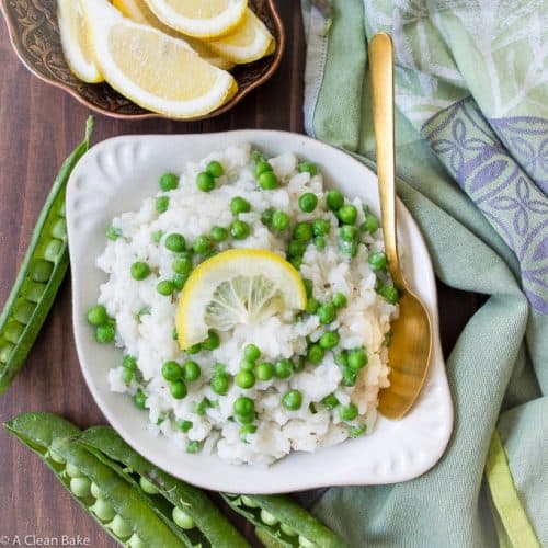 Lemon & Green Pea Risotto (Gluten free and Dairy Free)